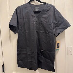 Cherokee Men’s V-Neck Scrub Top in Charcoal